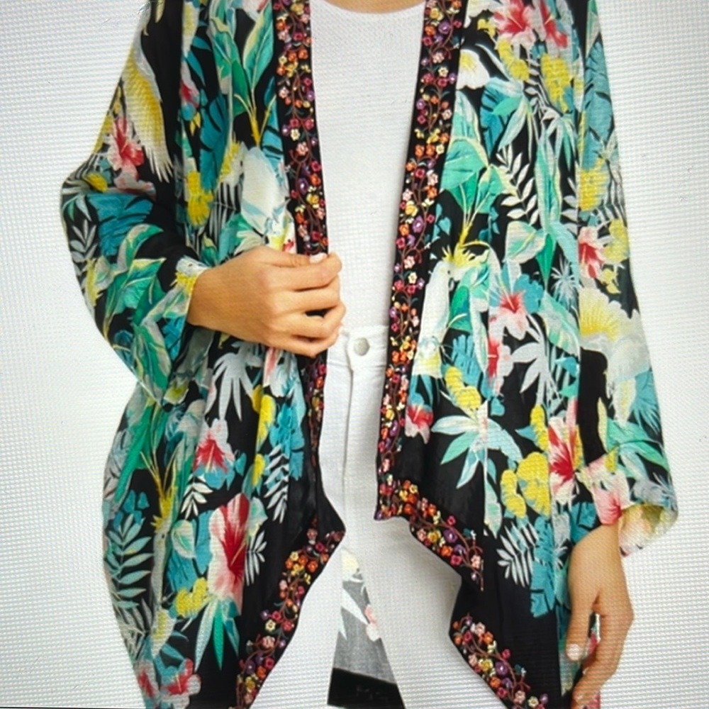 Johnny Was Tropical Printed Kimono